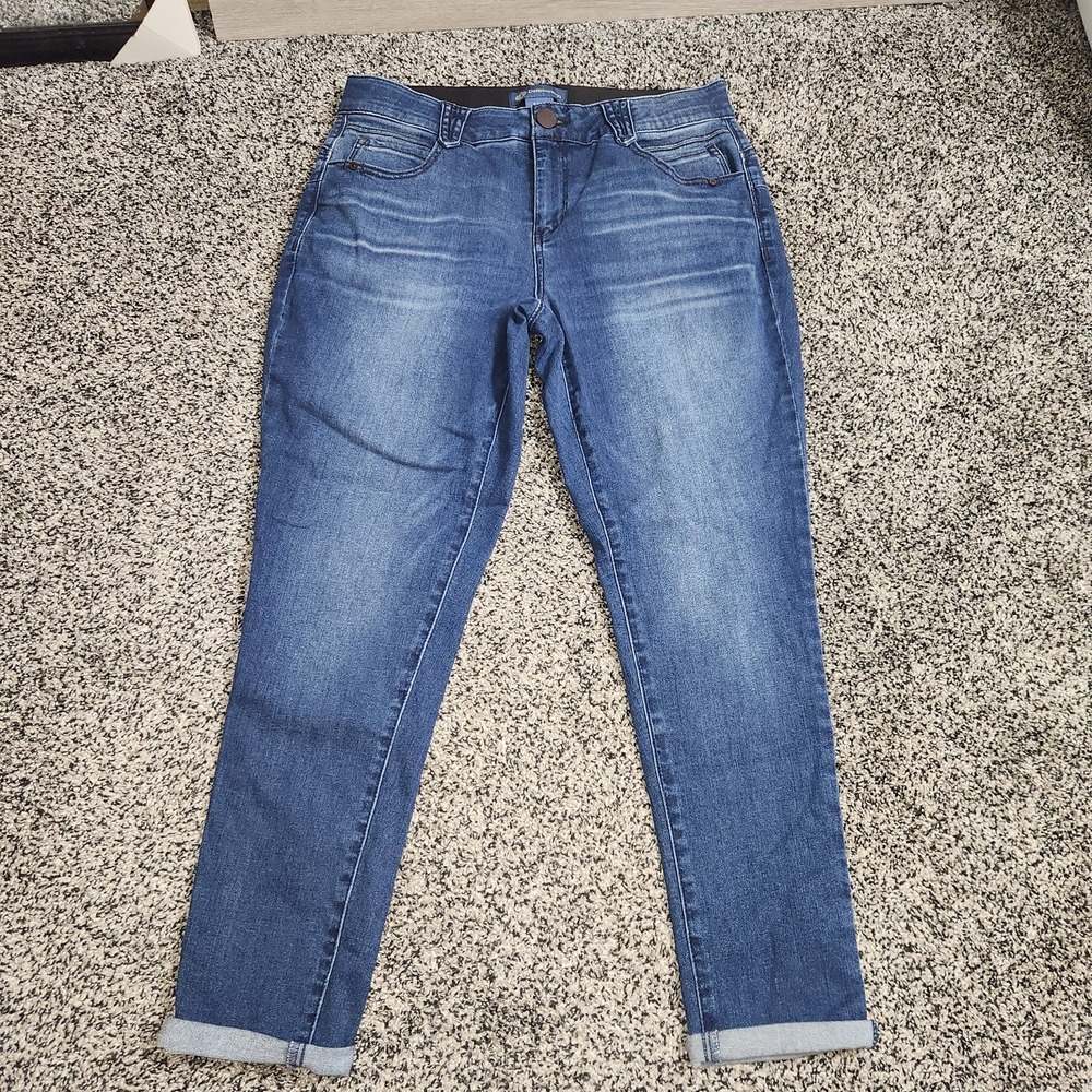 Democracy Ab Solution Cropped Skinny Jeans Darkwash Stretch Slimming Women's 14W